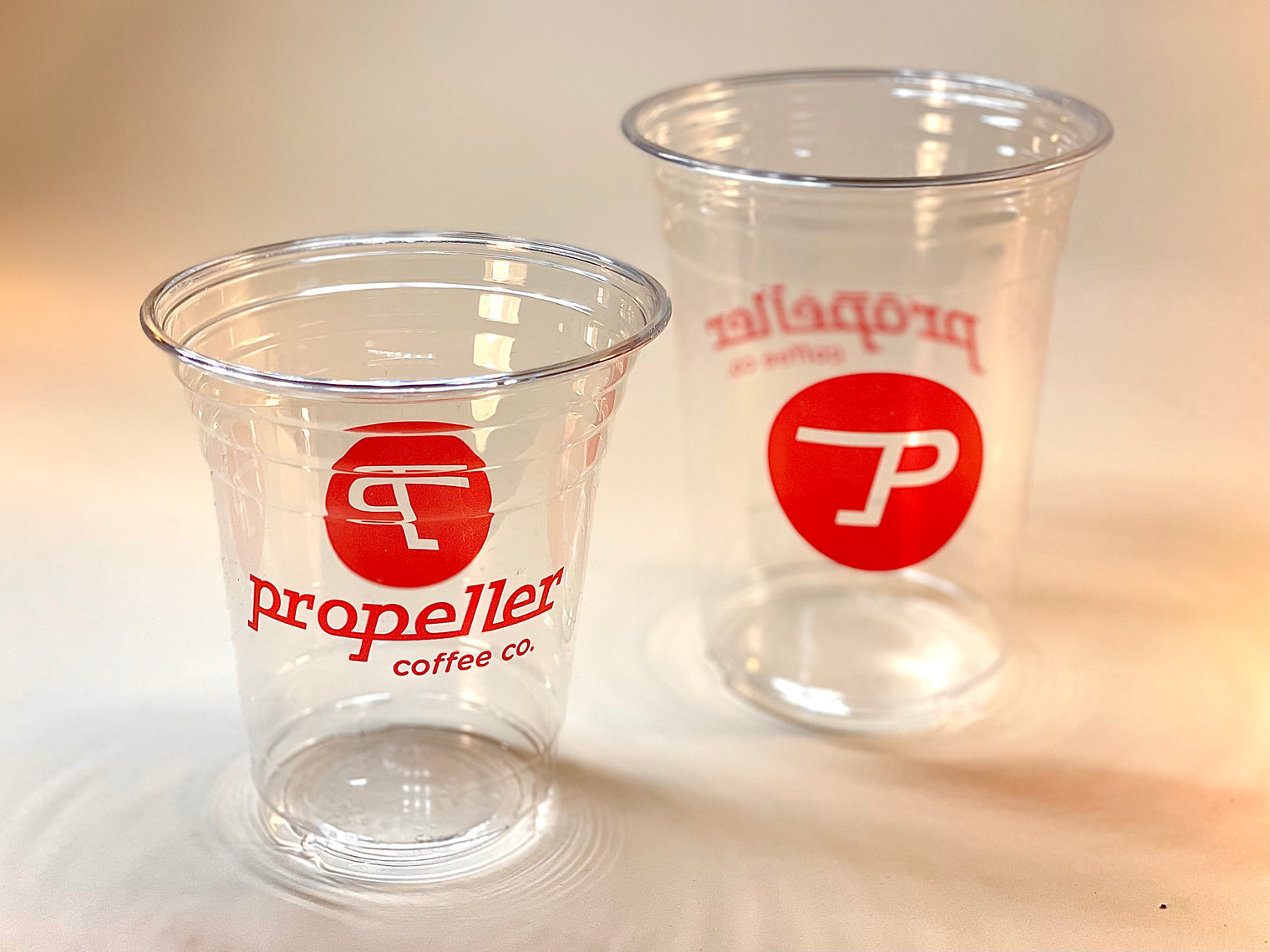 Propeller Branded Clear Plastic Cups